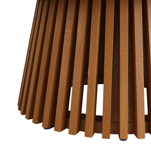 Modway Furniture Lane Solid Teak Outdoor Round Coffee Table with Slatted Top for Patio Lounge Spaces EEI-7681-NAT