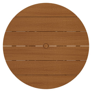 Modway Furniture Lane Solid Teak Round Outdoor Dining Table Seats Four with Umbrella Hole Patio EEI-7682-NAT