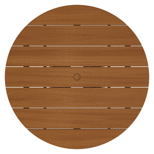 Modway Furniture Lane Solid Teak Slatted Round Outdoor Dining Table Seats Four on Patio or Porch EEI-7683-NAT