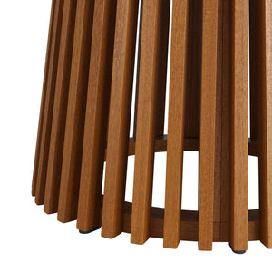 Modway Furniture Lane Solid Teak Slatted Round Outdoor Dining Table Seats Four on Patio or Porch EEI-7683-NAT