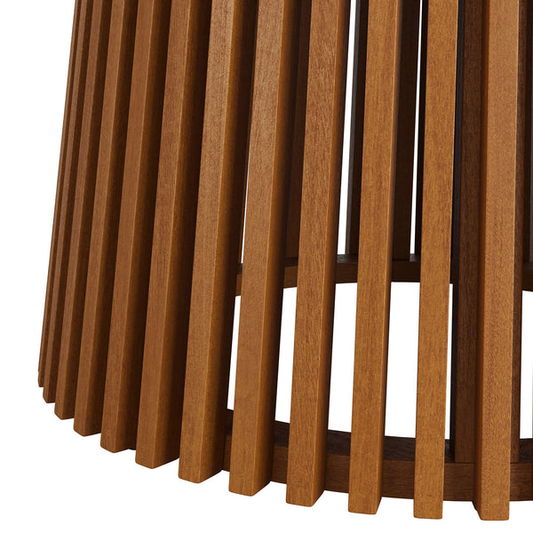 Modway Furniture Lane Modway Solid Teak Round Outdoor Dining Table Seats Six with Umbrella Hole EEI-7684-NAT