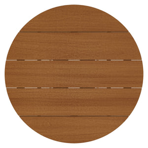 Modway Furniture Lane Solid Teak Round Bar Table Slatted Pedestal Base Outdoor Patio Gathering Spot EEI-7686-NAT