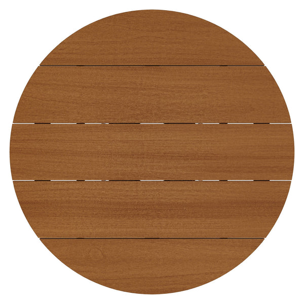 Modway Furniture Lane Solid Teak Round Bar Table Slatted Pedestal Base Outdoor Patio Gathering Spot EEI-7686-NAT
