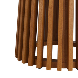 Modway Furniture Lane Solid Teak Round Bar Table Slatted Pedestal Base Outdoor Patio Gathering Spot EEI-7686-NAT