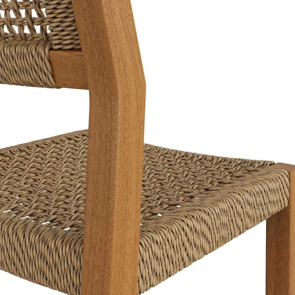 Modway Furniture Reed Solid Teak Faux Rattan Counter Stool for Outdoor Patio or Kitchen Island EEI-7691-NAT