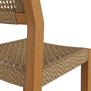 Modway Furniture Reed Outdoor Teak and Faux Rattan Bar Stool for Patio or Kitchen Island Use EEI-7692-NAT