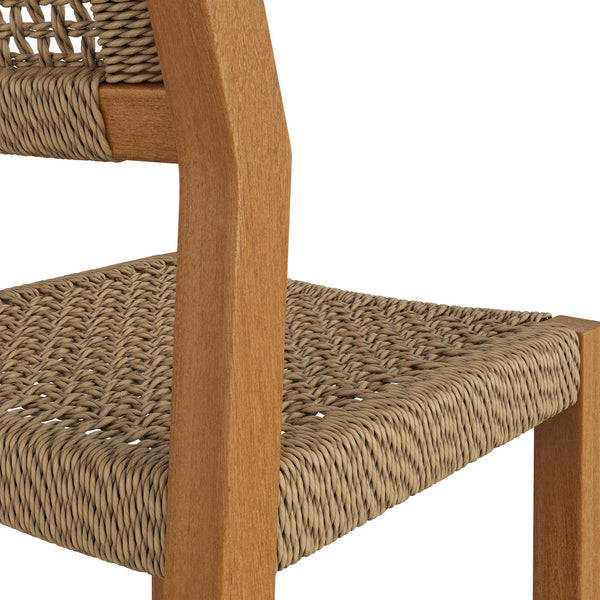 Modway Furniture Reed Outdoor Teak and Faux Rattan Bar Stool for Patio or Kitchen Island Use EEI-7692-NAT