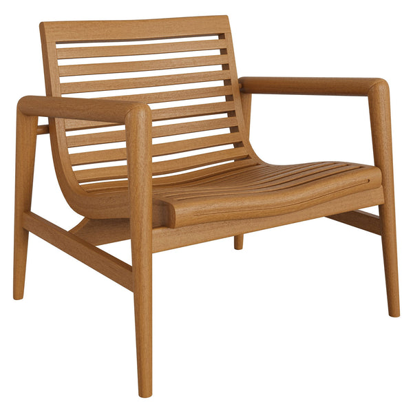 Modway Furniture Hayden Modway Solid Teak Outdoor Armchair with Sculpted Wave Slats for Patio Decks EEI-7694-NAT