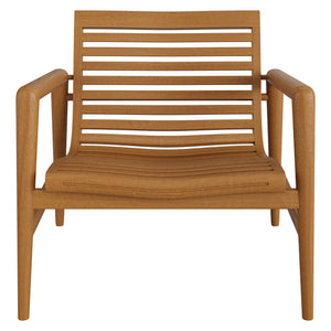Modway Furniture Hayden Modway Solid Teak Outdoor Armchair with Sculpted Wave Slats for Patio Decks EEI-7694-NAT