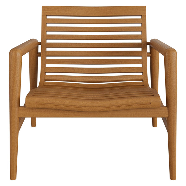 Modway Furniture Hayden Modway Solid Teak Outdoor Armchair with Sculpted Wave Slats for Patio Decks EEI-7694-NAT