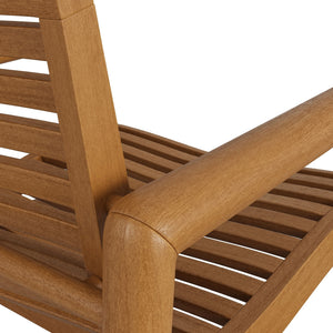 Modway Furniture Hayden Modway Solid Teak Outdoor Armchair with Sculpted Wave Slats for Patio Decks EEI-7694-NAT