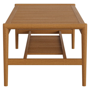 Modway Furniture Hayden Modway Solid Teak Outdoor Coffee Table with Slatted Top and Storage Shelf EEI-7695-NAT