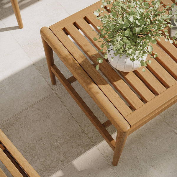 Modway Furniture Hayden Modway Solid Teak Outdoor 4 Piece Patio Set with Sculptural Wave Slat Seating EEI-7706-NAT