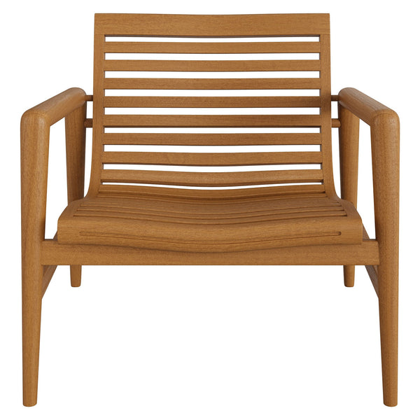 Modway Furniture Hayden Modway Solid Teak Outdoor Armchair Set Sculptural Slat Design Patio Seating EEI-7707-NAT