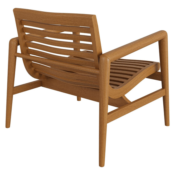 Modway Furniture Hayden Modway Solid Teak Outdoor Armchair Set Sculptural Slat Design Patio Seating EEI-7707-NAT