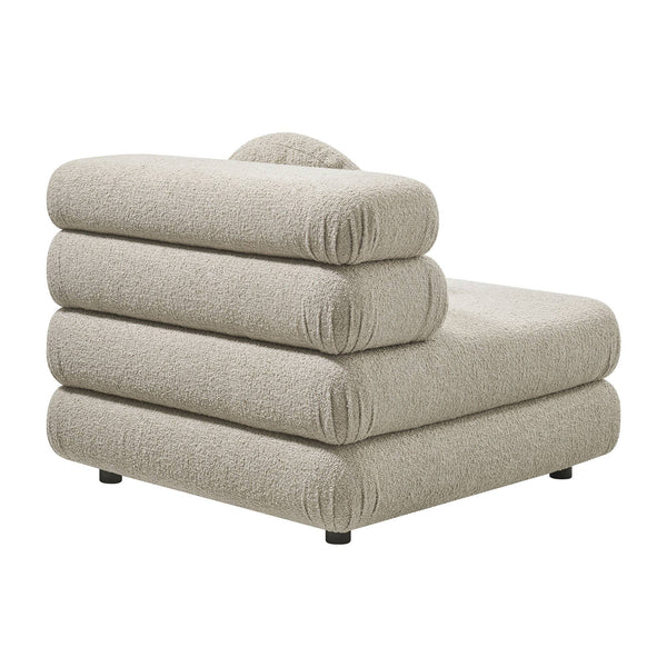 Modway Furniture Jubilee Modway Modular Armless Chair Looped Yarn Woven Tufted Living Room Seating Brown EEI-7708-LIN