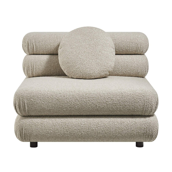 Modway Furniture Jubilee Modway Modular Armless Chair Looped Yarn Woven Tufted Living Room Seating Brown EEI-7708-LIN