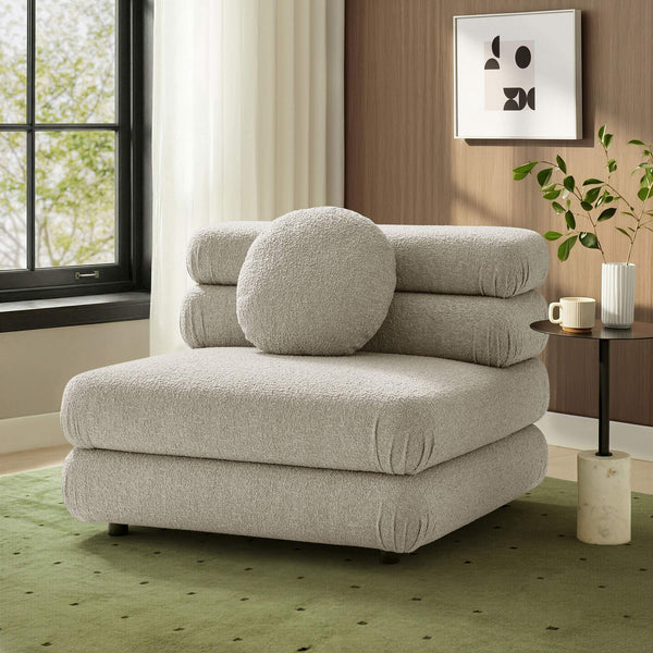 Modway Furniture Jubilee Modway Modular Armless Chair Looped Yarn Woven Tufted Living Room Seating Brown EEI-7708-LIN