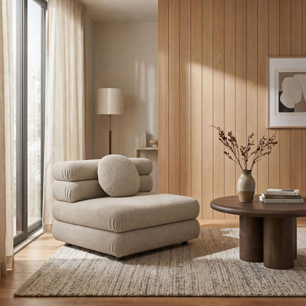 Modway Furniture Jubilee Modway Modular Armless Chair Looped Yarn Woven Tufted Living Room Seating Brown EEI-7708-LIN
