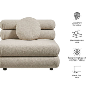 Modway Furniture Jubilee Modway Modular Armless Chair Looped Yarn Woven Tufted Living Room Seating Brown EEI-7708-LIN