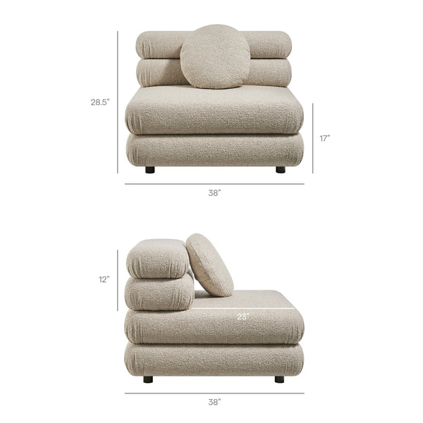 Modway Furniture Jubilee Modway Modular Armless Chair Looped Yarn Woven Tufted Living Room Seating Brown EEI-7708-LIN