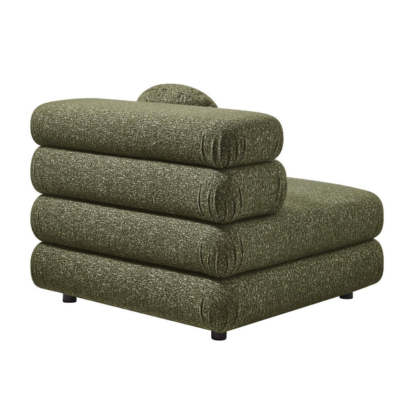 Modway Furniture Jubilee Modway 4 Piece Modular Sectional Looped Yarn Woven Sofa Set for Living Rooms Green EEI-7713-OLI