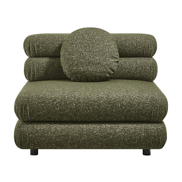 Modway Furniture Jubilee Modway Modular Armless Chair Looped Yarn Woven Tufted Living Room Seating Green EEI-7708-OLI