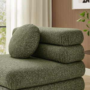Modway Furniture Jubilee Modway Modular Armless Chair Looped Yarn Woven Tufted Living Room Seating Green EEI-7708-OLI