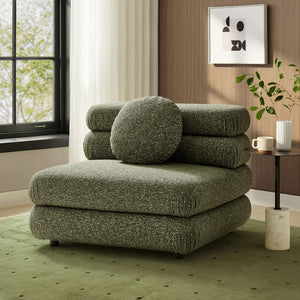 Modway Furniture Jubilee Modway Modular Armless Chair Looped Yarn Woven Tufted Living Room Seating Green EEI-7708-OLI