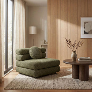 Modway Furniture Jubilee Modway Modular Armless Chair Looped Yarn Woven Tufted Living Room Seating Green EEI-7708-OLI