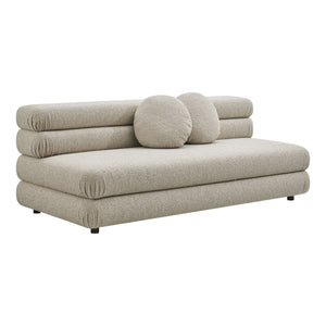 Modway Furniture Jubilee Modway Armless Loveseat Woven Looped Yarn Upholstery Retro Modular Sectional Seating Brown EEI-7709-LIN