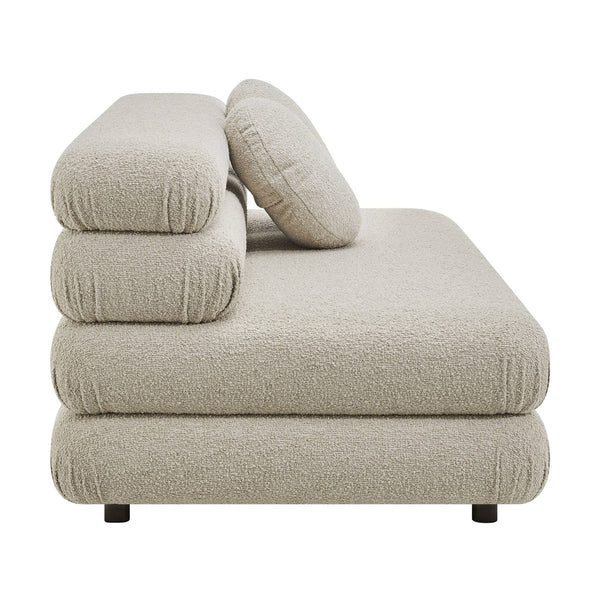 Modway Furniture Jubilee Modway Armless Loveseat Woven Looped Yarn Upholstery Retro Modular Sectional Seating Brown EEI-7709-LIN
