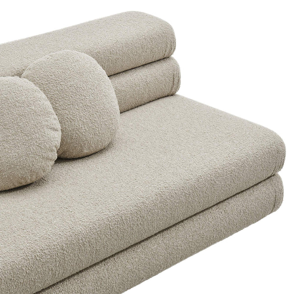 Modway Furniture Jubilee Modway Armless Loveseat Woven Looped Yarn Upholstery Retro Modular Sectional Seating Brown EEI-7709-LIN