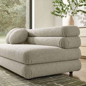 Modway Furniture Jubilee Modway Armless Loveseat Woven Looped Yarn Upholstery Retro Modular Sectional Seating Brown EEI-7709-LIN