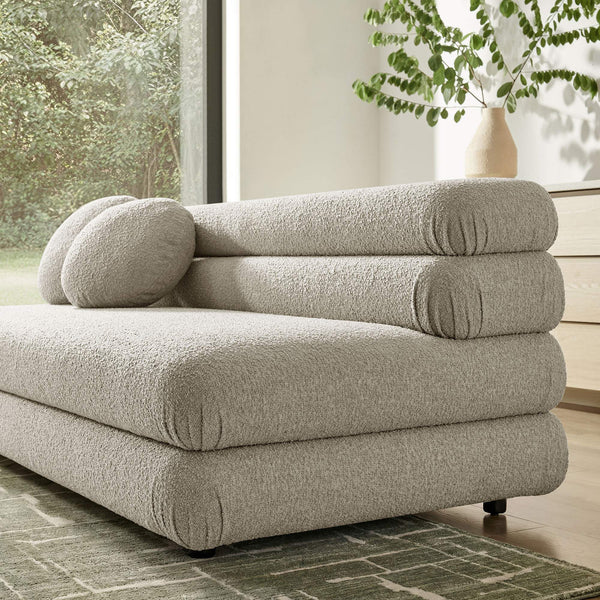 Modway Furniture Jubilee Modway Armless Loveseat Woven Looped Yarn Upholstery Retro Modular Sectional Seating Brown EEI-7709-LIN