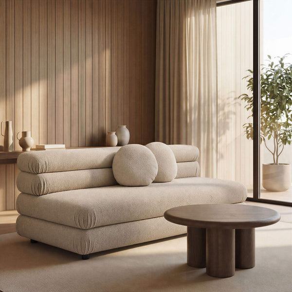 Modway Furniture Jubilee Modway Armless Loveseat Woven Looped Yarn Upholstery Retro Modular Sectional Seating Brown EEI-7709-LIN