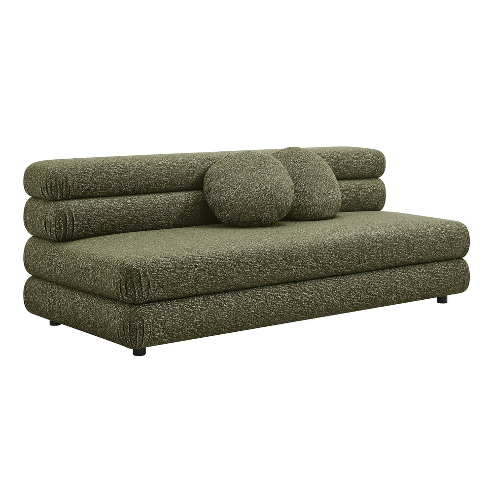 Modway Furniture Jubilee Modway Armless Loveseat Woven Looped Yarn Upholstery Retro Modular Sectional Seating Green EEI-7709-OLI