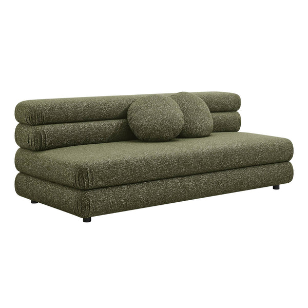 Modway Furniture Jubilee Modway Armless Loveseat Woven Looped Yarn Upholstery Retro Modular Sectional Seating Green EEI-7709-OLI