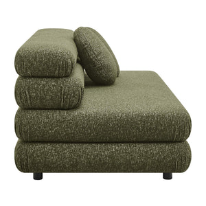 Modway Furniture Jubilee Modway Armless Loveseat Woven Looped Yarn Upholstery Retro Modular Sectional Seating Green EEI-7709-OLI