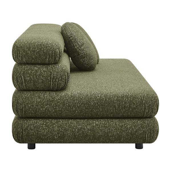 Modway Furniture Jubilee Modway Armless Loveseat Woven Looped Yarn Upholstery Retro Modular Sectional Seating Green EEI-7709-OLI