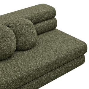 Modway Furniture Jubilee Modway Armless Loveseat Woven Looped Yarn Upholstery Retro Modular Sectional Seating Green EEI-7709-OLI