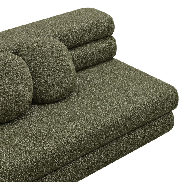 Modway Furniture Jubilee Modway Armless Loveseat Woven Looped Yarn Upholstery Retro Modular Sectional Seating Green EEI-7709-OLI