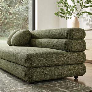 Modway Furniture Jubilee Modway Armless Loveseat Woven Looped Yarn Upholstery Retro Modular Sectional Seating Green EEI-7709-OLI