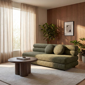 Modway Furniture Jubilee Modway Armless Loveseat Woven Looped Yarn Upholstery Retro Modular Sectional Seating Green EEI-7709-OLI