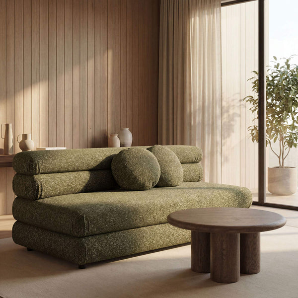 Modway Furniture Jubilee Modway Armless Loveseat Woven Looped Yarn Upholstery Retro Modular Sectional Seating Green EEI-7709-OLI