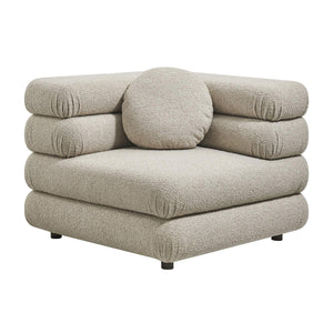 Modway Furniture Jubilee Modway Modular Corner Chair Nubby Looped Yarn Retro Tufted Living Room Seat Brown EEI-7710-LIN