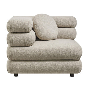Modway Furniture Jubilee Modway Modular Corner Chair Nubby Looped Yarn Retro Tufted Living Room Seat Brown EEI-7710-LIN