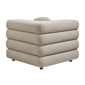 Modway Furniture Jubilee Modway Modular Corner Chair Nubby Looped Yarn Retro Tufted Living Room Seat Brown EEI-7710-LIN