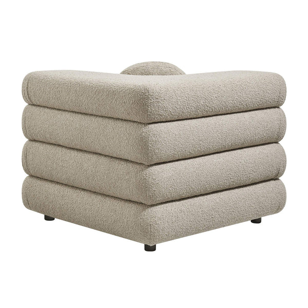 Modway Furniture Jubilee Modway Modular Corner Chair Nubby Looped Yarn Retro Tufted Living Room Seat Brown EEI-7710-LIN
