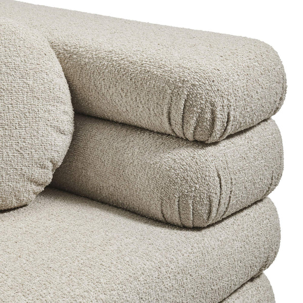 Modway Furniture Jubilee Modway Modular Corner Chair Nubby Looped Yarn Retro Tufted Living Room Seat Brown EEI-7710-LIN